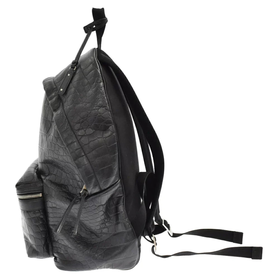 Saint Laurent- Paris Embossed Leather City Backpack Rucksack Black
