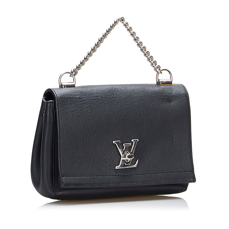 Louis Vuitton Lock Me 2 BB Handbag Shoulder Bag 2WAY Noir Black Leather