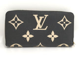 Louis Vuitton Zippy Wallet Round Zipper Long Wallet Monogram Amplant Black Beige