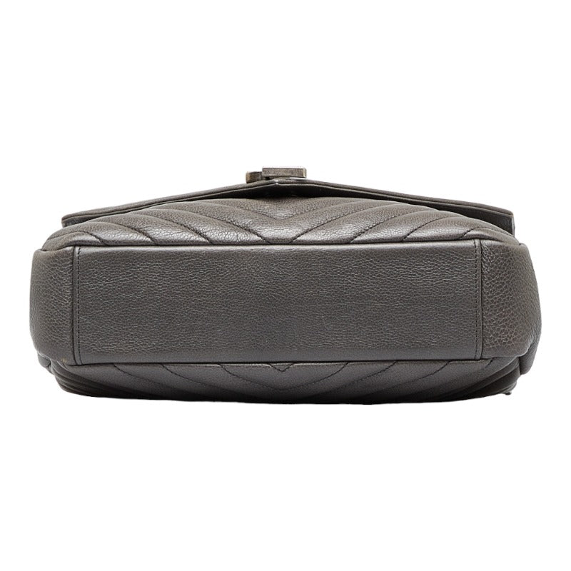 Saint Laurent- Chain Shoulder Bag Handbag Gray Leather