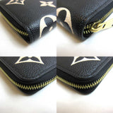 Louis Vuitton Wallet Bicolor Monogram Amplant Zippy Wallet Round Zipper Black