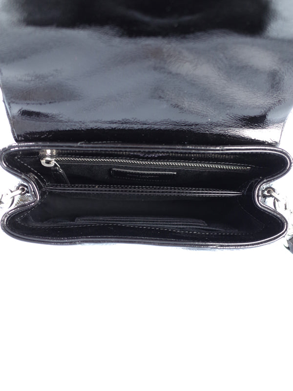 Saint Laurent- Paris Monogram Strap Bag Shoulder Bag Black
