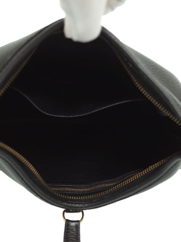 Hermes Trim G Engraved Shoulder Bag Black
