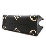 Louis Vuitton 2WAY Bag On The Go PM Tote Shoulder Bag Black x Beige