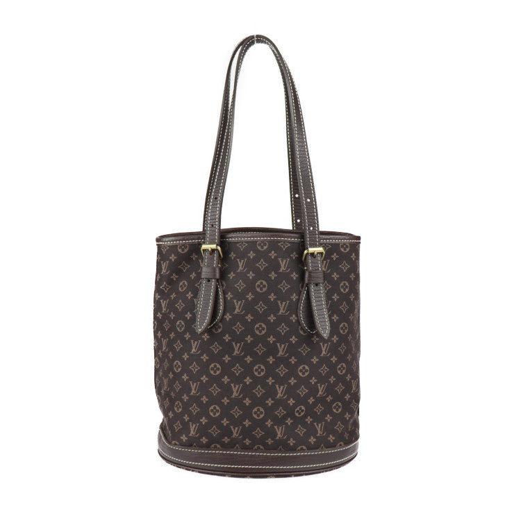 Louis Vuitton Bucket PM Tote Bag Monogram Minilan Leather Dark