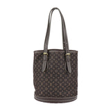 Louis Vuitton Bucket PM Tote Bag Monogram Minilan Leather Dark