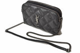 Saint Laurent- Becky Double Zip Pouch Mini Bag Clutch Bag Leather Black Saint Laurent