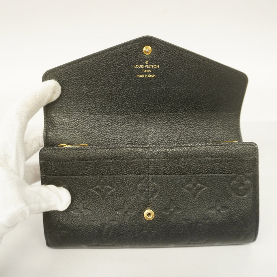 Louis Vuitton Bifold Long Wallet Monogram Implant Portefeuille Sarah Noir