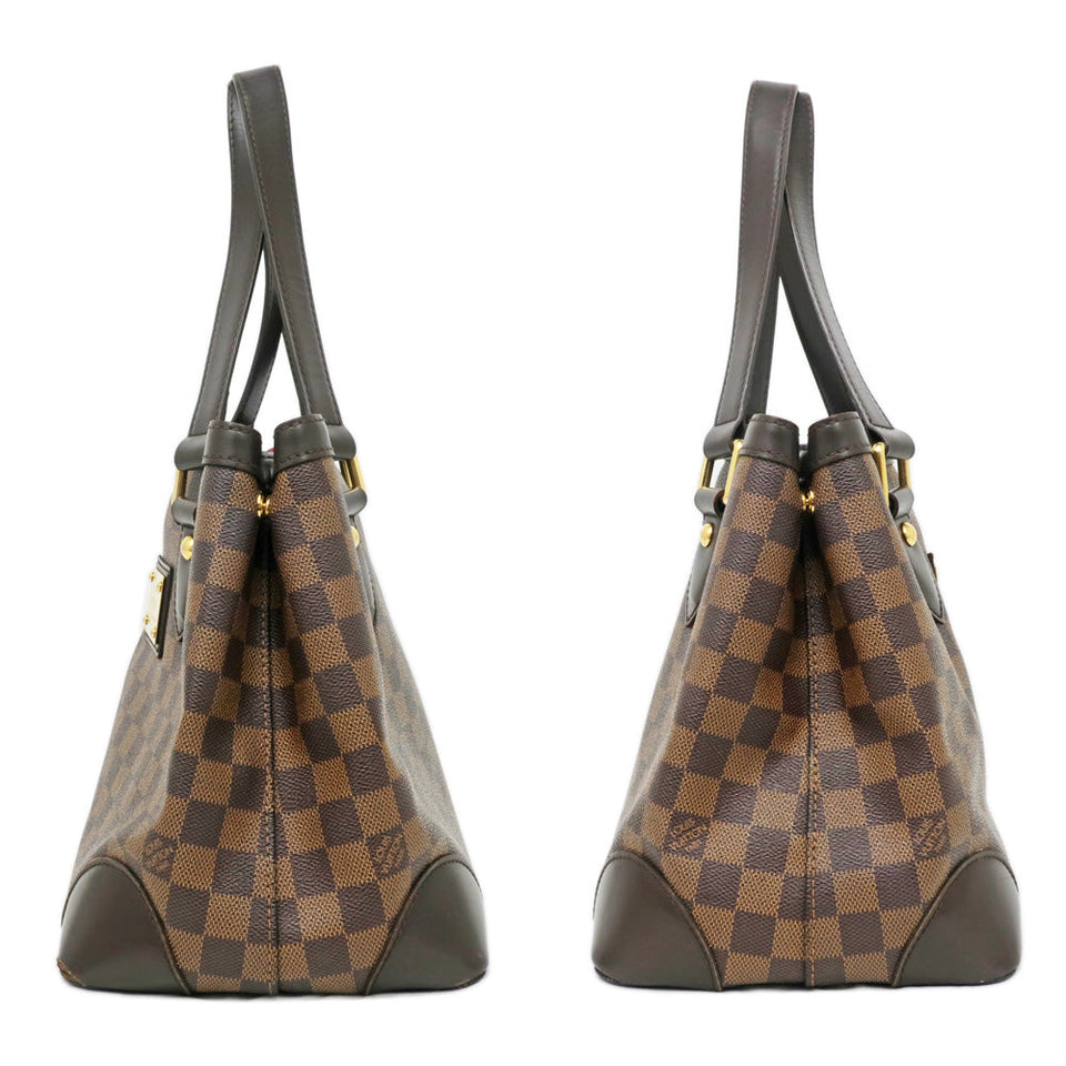 Louis Vuitton Hampstead PM Tote Bag Handbag Damier Dark Brown
