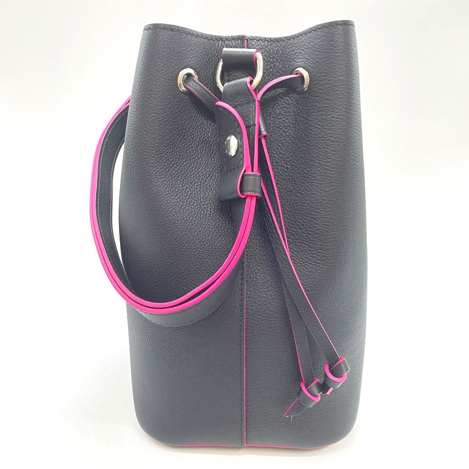 Louis Vuitton Lock Me Bucket Noir Fuchsia Leather 2way Shoulder Bag