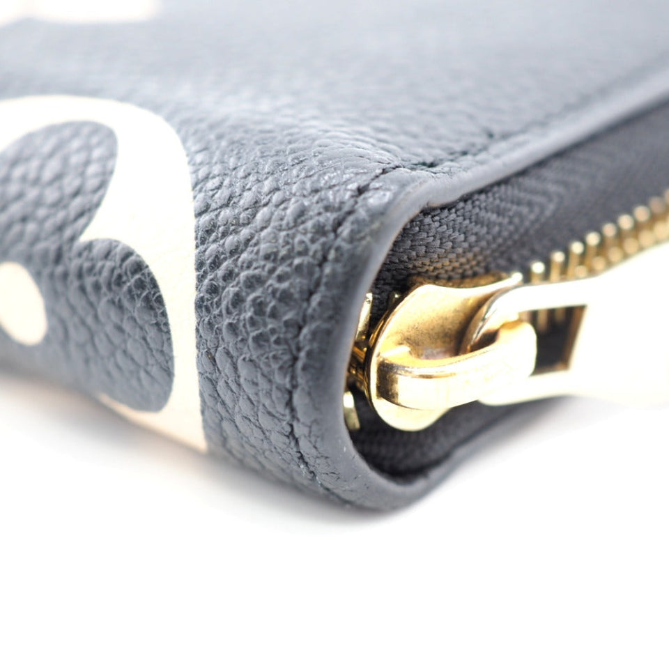 Louis Vuitton Zippy Wallet Monogram Emplant Long Wallet Noir