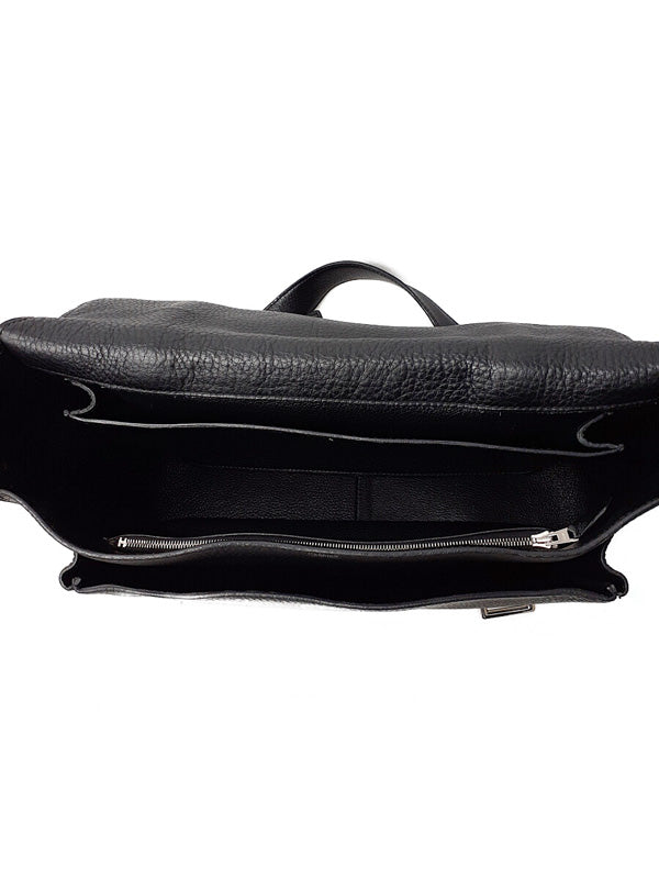 Hermes Steve Buzas Engraved Shoulder Bag Black