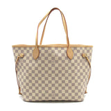 Louis Vuitton Neverfull MM Tote Bag Canvas Damier Azur