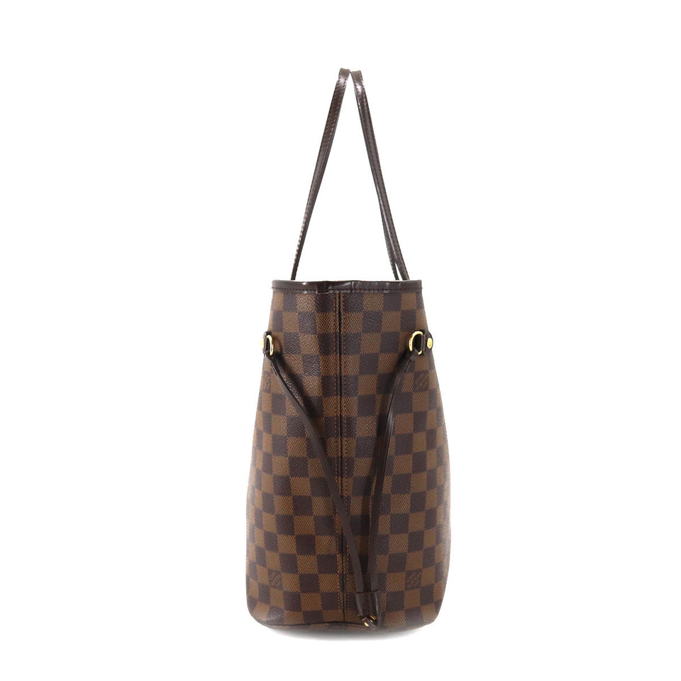 Louis Vuitton Damier Neverfull MM Tote Bag Ebene Cerise Brown Gold Hardware