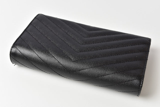 Saint Laurent- Paris Wallet Long Wallet Leather Black