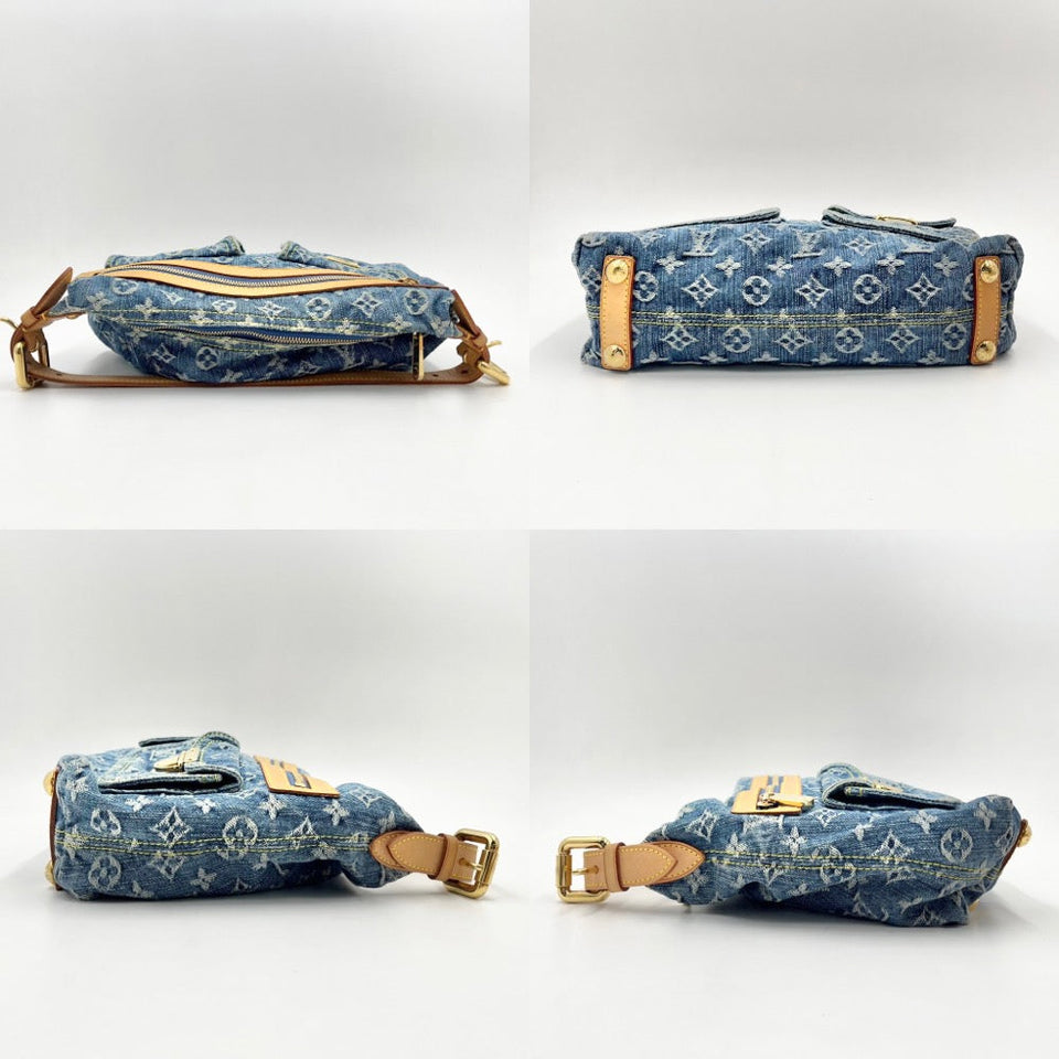 Louis Vuitton Monogram Denim Baggy PM Handbag Shoulder Bag Blue
