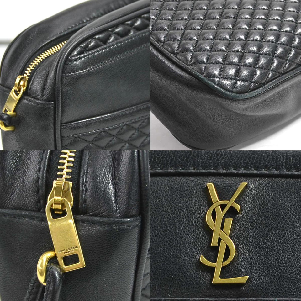 Saint Laurent- Shoulder Bag Leather Black Gold