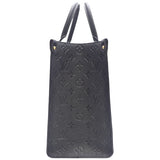 Louis Vuitton Monogram Emplant Noir On The Go MM Tote Bag Shoulder Bag Black