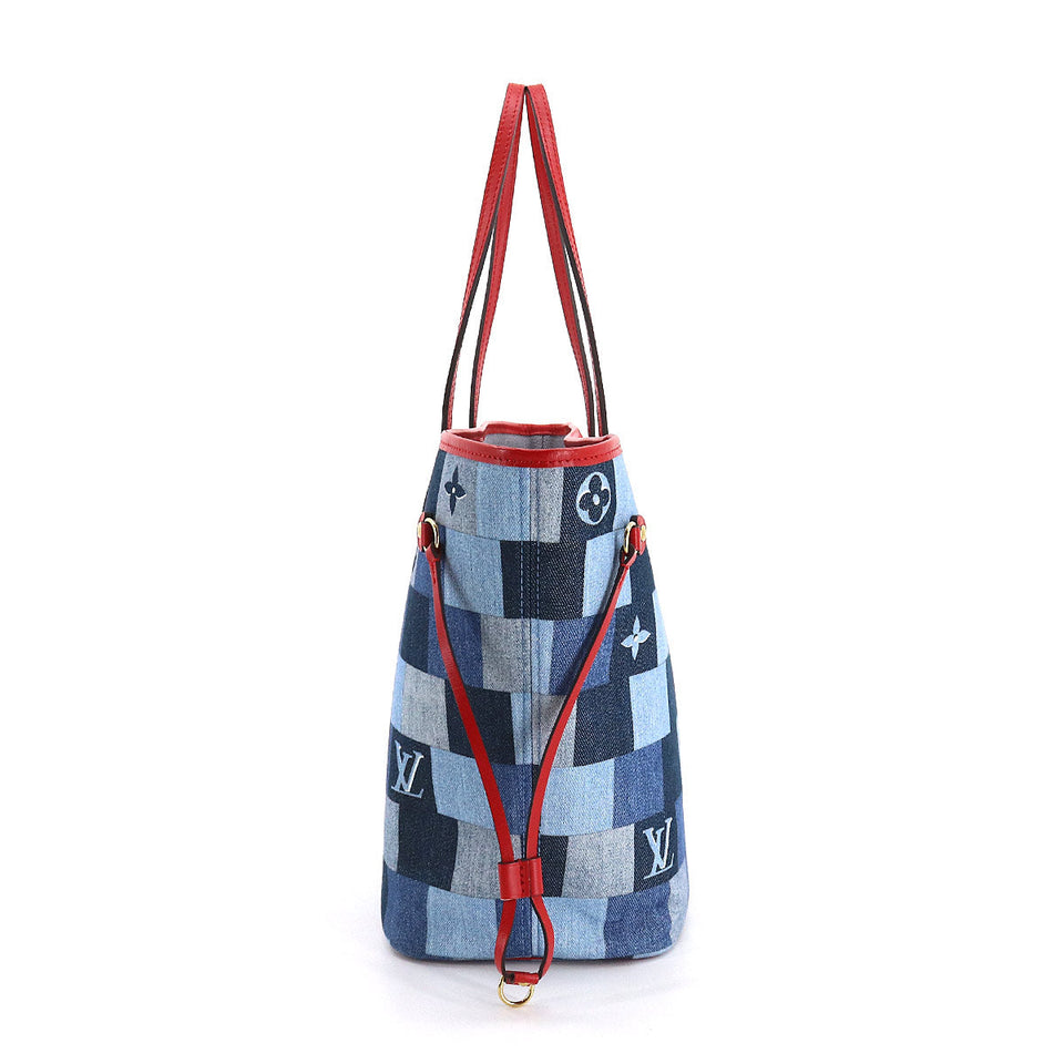 Louis Vuitton Patchwork Denim Monogram Neverfull MM Tote