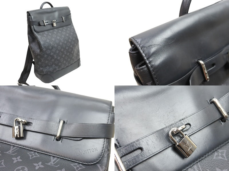 Louis Vuitton Backpack Steamer Monogram Eclipse Canvas Black