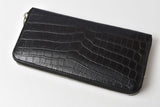 Saint Laurent- Wallet Long Wallet Monogram Crocodile Leather Black