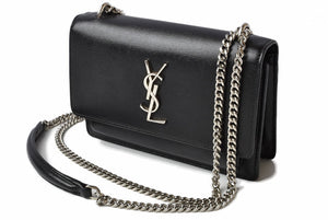 Saint Laurent- Paris Chain Shoulder Bag Sunset Leather Black