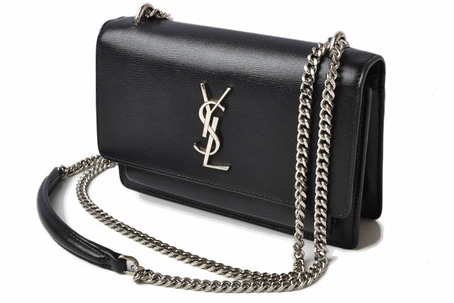 Saint Laurent- Paris Chain Shoulder Bag Sunset Leather Black