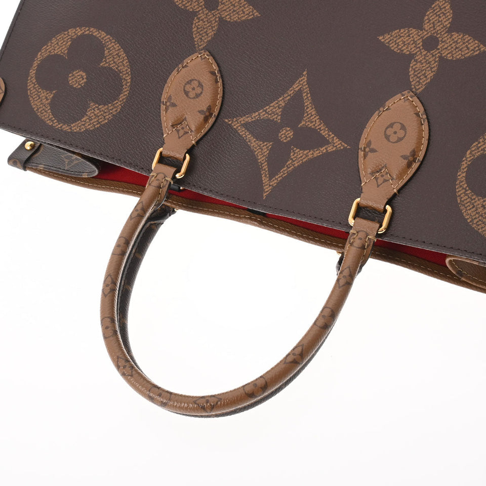 Louis Vuitton Monogram Reverse On The Go GM Brown Canvas 2way Bag