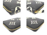 Louis Vuitton Round Zipper Long Wallet  Monogram Implant Black