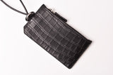 Saint Laurent- Paris Coin Case Card Case Neck Strap Embossed Black
