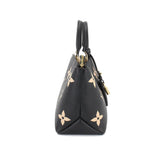Louis Vuitton Bicolor Monogram Emplant Petit Palais PM Shoulder Bag Black Beige