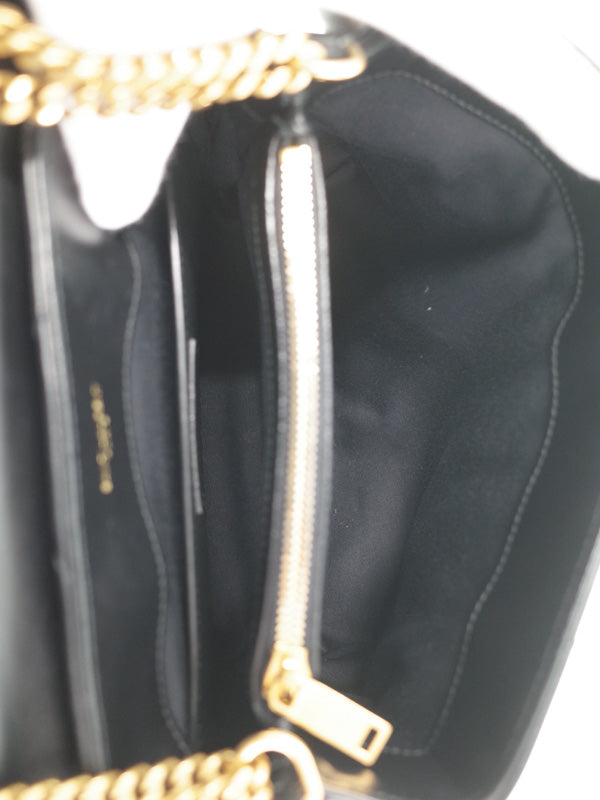 Saint Laurent- Paris Lulu Small Leather Chain Shoulder Bag Black
