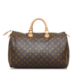 Louis Vuitton Monogram Speedy 40 Shoulder Bag Brown