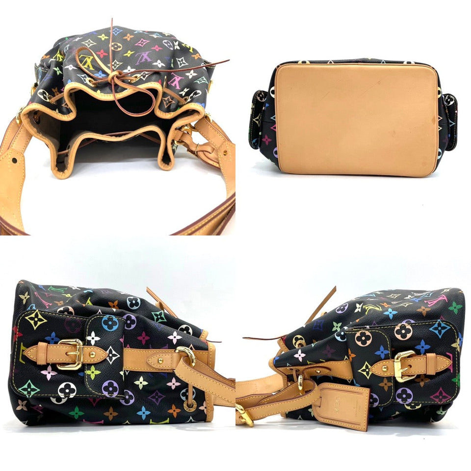 Louis Vuitton Multicolor Petite Noe Shoulder Bag Black Gold Metal Fittings