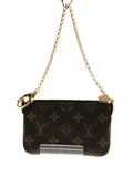 Louis Vuitton Pochette Chain Shoulder Bag Brown