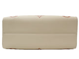 Louis Vuitton On The Go MM Handbag Monogram Implant Creme