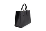 Louis Vuitton On The Go MM Shoulder Bag Monogram Implant Leather Black