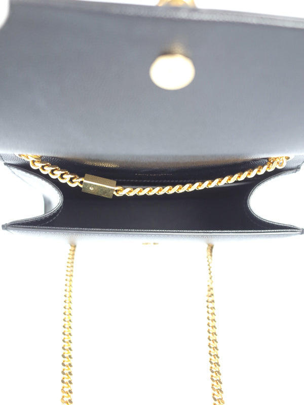 Saint Laurent- Paris Logo Kate Chain Shoulder Bag Black