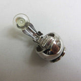 Chanel Silver Earrings Coco Mark AB Rank