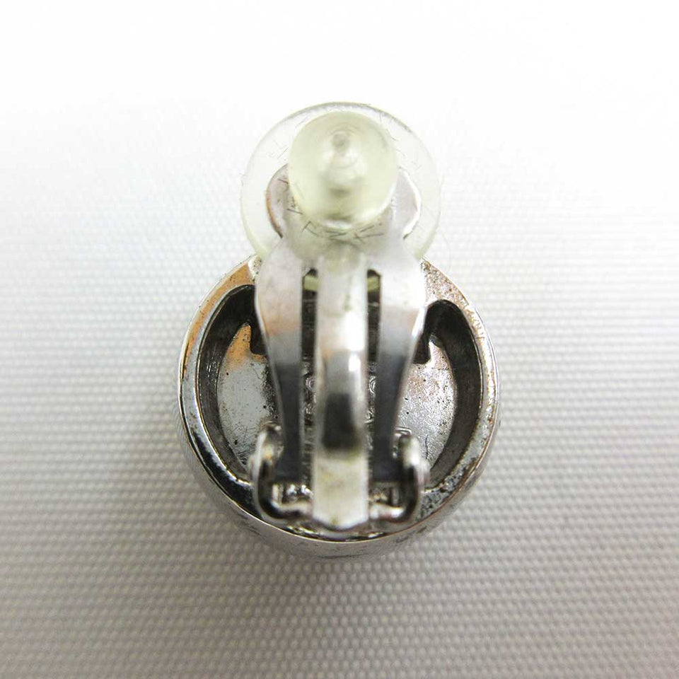 Chanel Silver Earrings Coco Mark AB Rank