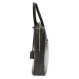 Saint Laurent- Paris Museum Crocodile Embossed Leather Briefcase Black