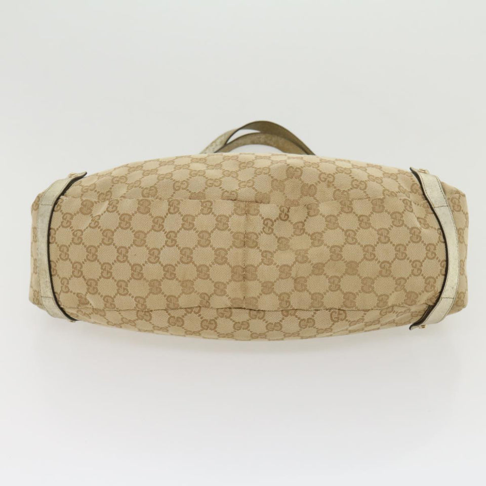 Gucci GG Canvas Shoulder Bag Beige Silver 30333