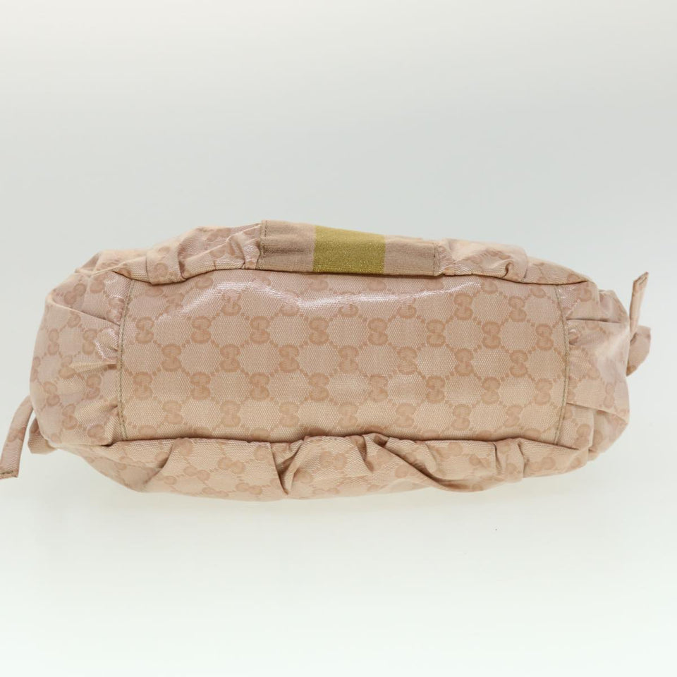 Gucci GG Crystal Sherry Line Horse Bit Shoulder Bag Pink Gold 30337