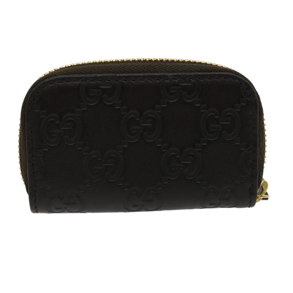 Gucci GG Canvas Coin Purse Leather Brown 30350
