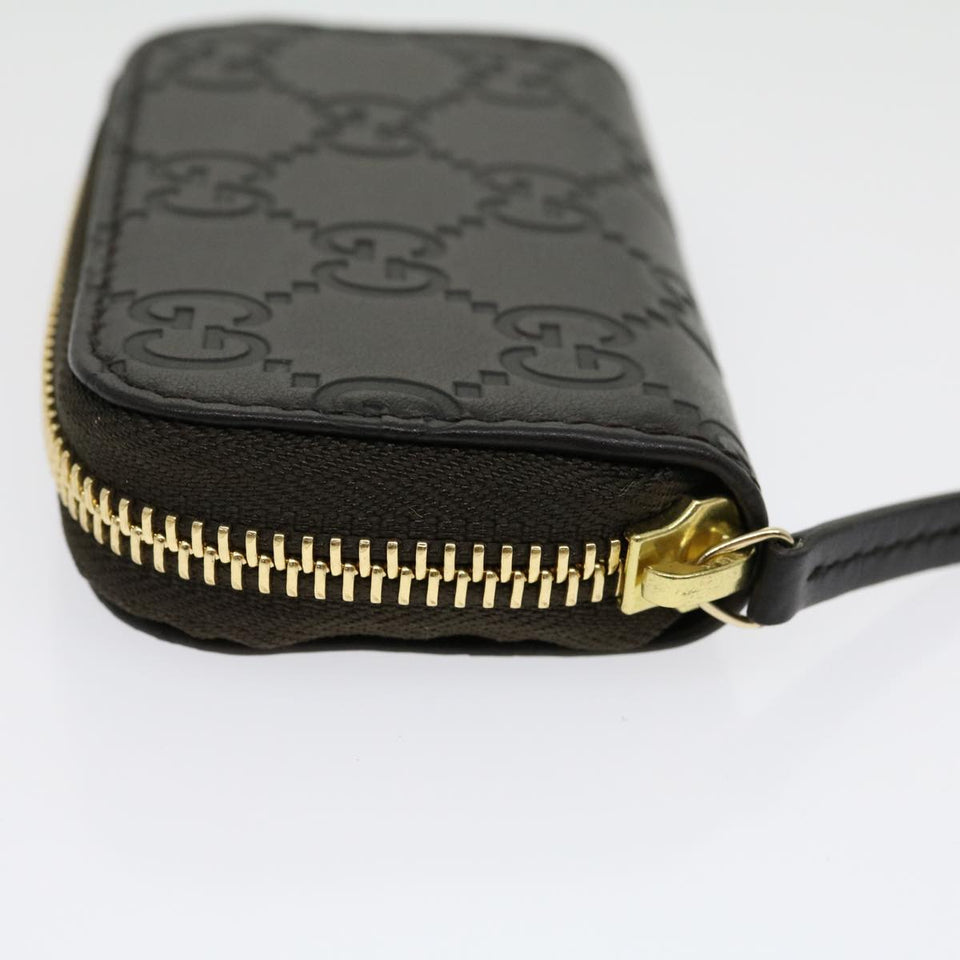 Gucci GG Canvas Coin Purse Leather Brown 30350