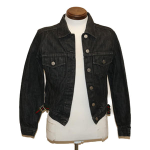 Gucci WebSherry Line Jeans Jacket Black Red Green 30387