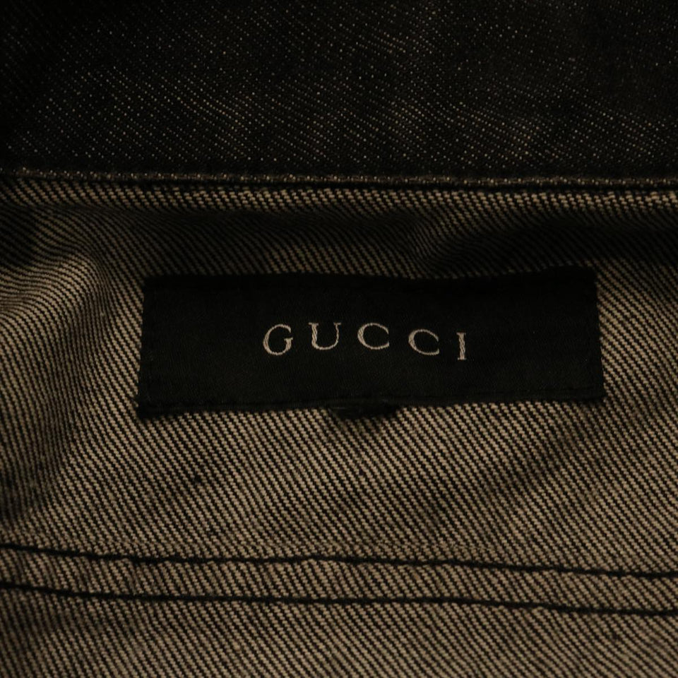 Gucci WebSherry Line Jeans Jacket Black Red Green 30387