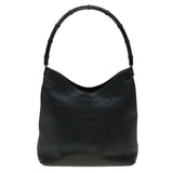Gucci Bamboo Shoulder Bag Leather Black 30395