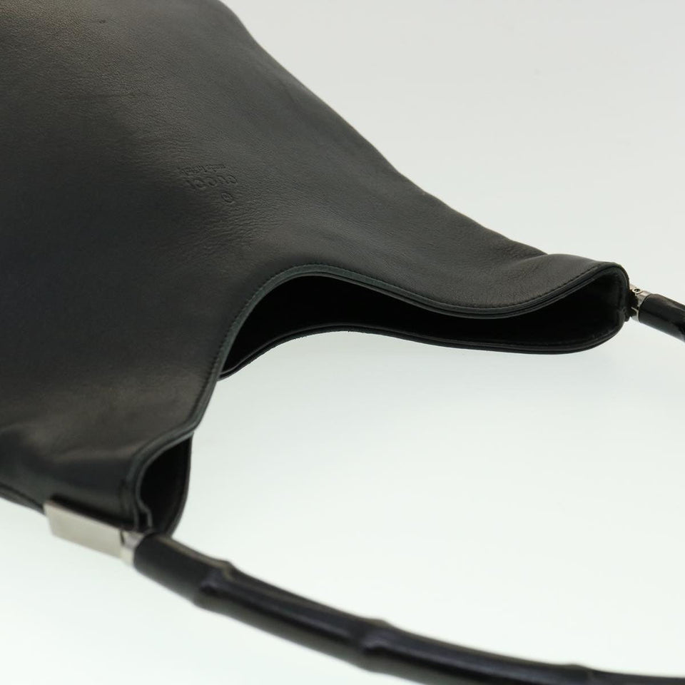 Gucci Bamboo Shoulder Bag Leather Black 30395