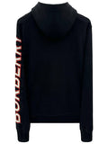 Luxury Burberry Logo Print Overfit Zip-Up Hoodie Black